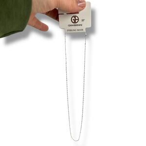 NEW Giani Bernini Sterling Silver Necklace 20" Dot Dash Minimalist Skinny Chain